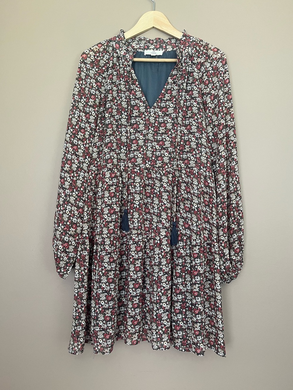 {Entro} Long Sleeve Ditsy Floral Mini Dress - Womens Large